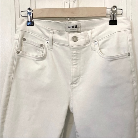 NWOT Agolde Sophie Mid Rise Skinny Jeans White 28 - Picture 3 of 9